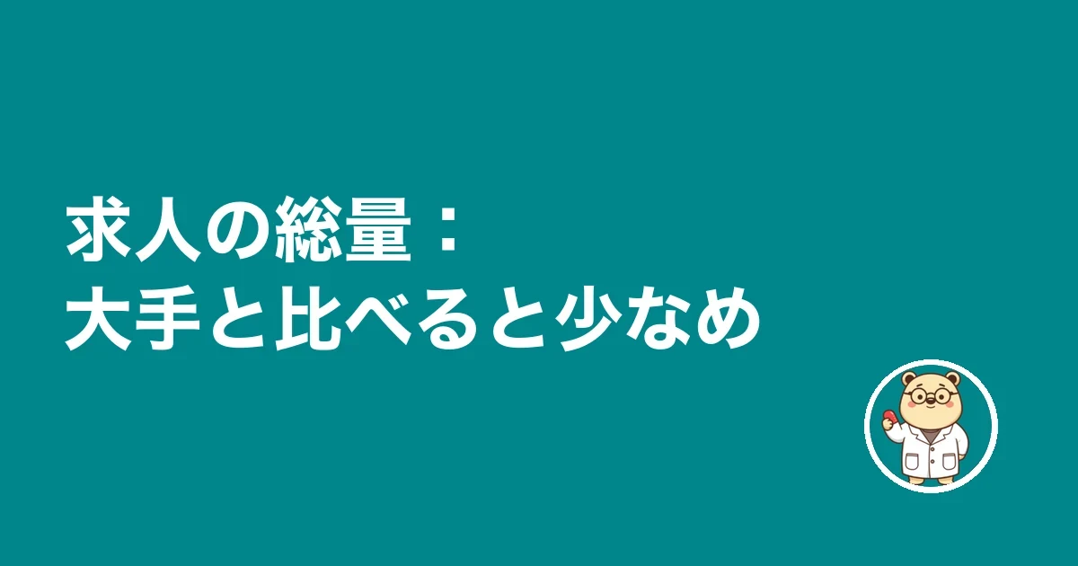 求人の総量：大手と比べると少なめ