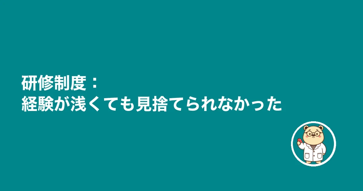 研修制度：経験が浅くても見捨てられなかった