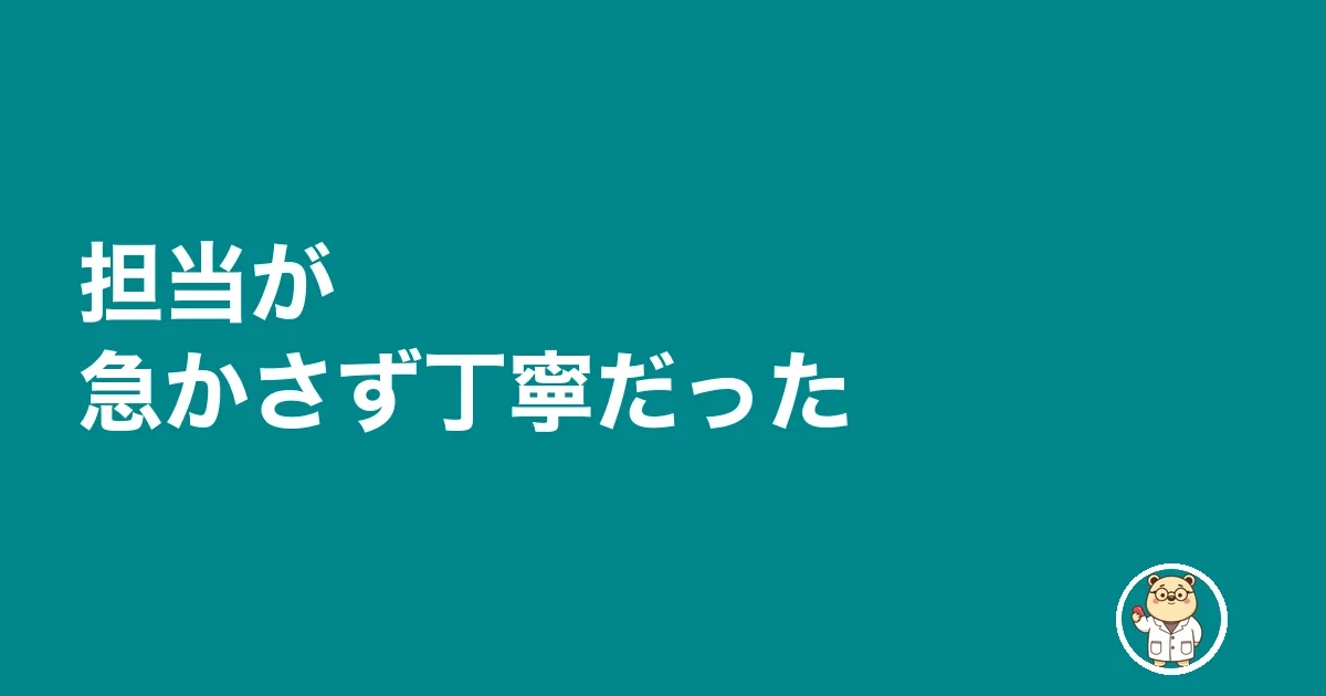 担当が急かさず丁寧だった