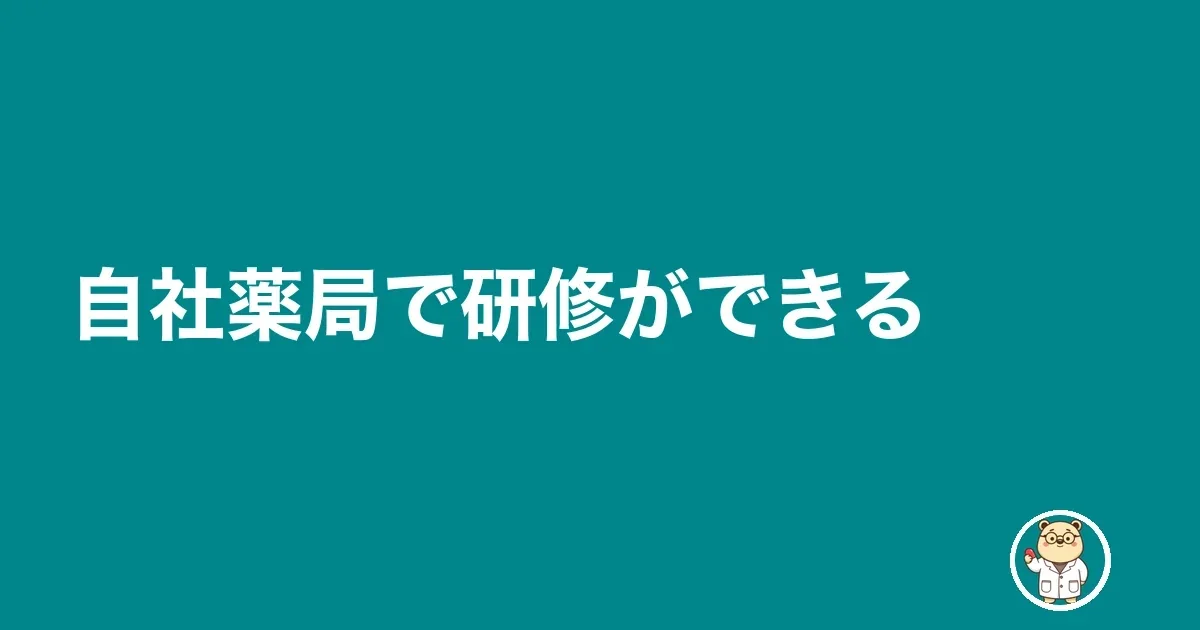 自社薬局で研修ができる