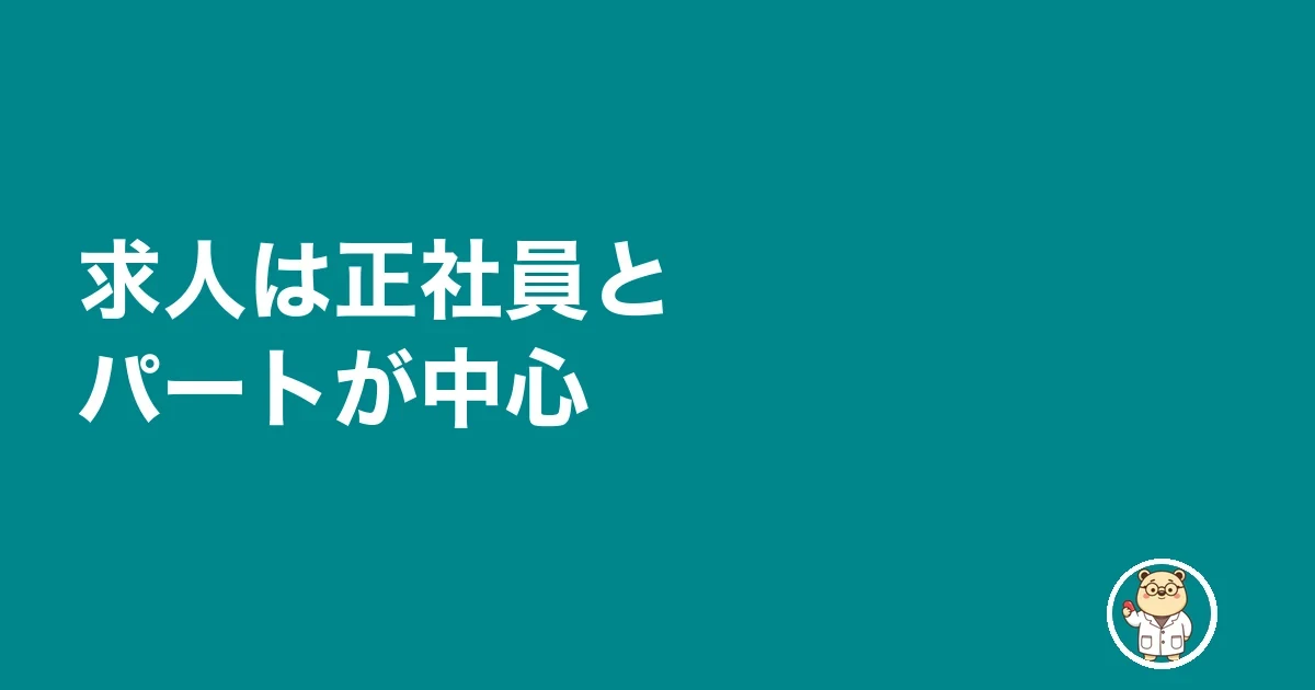 求人は正社員とパートが中心