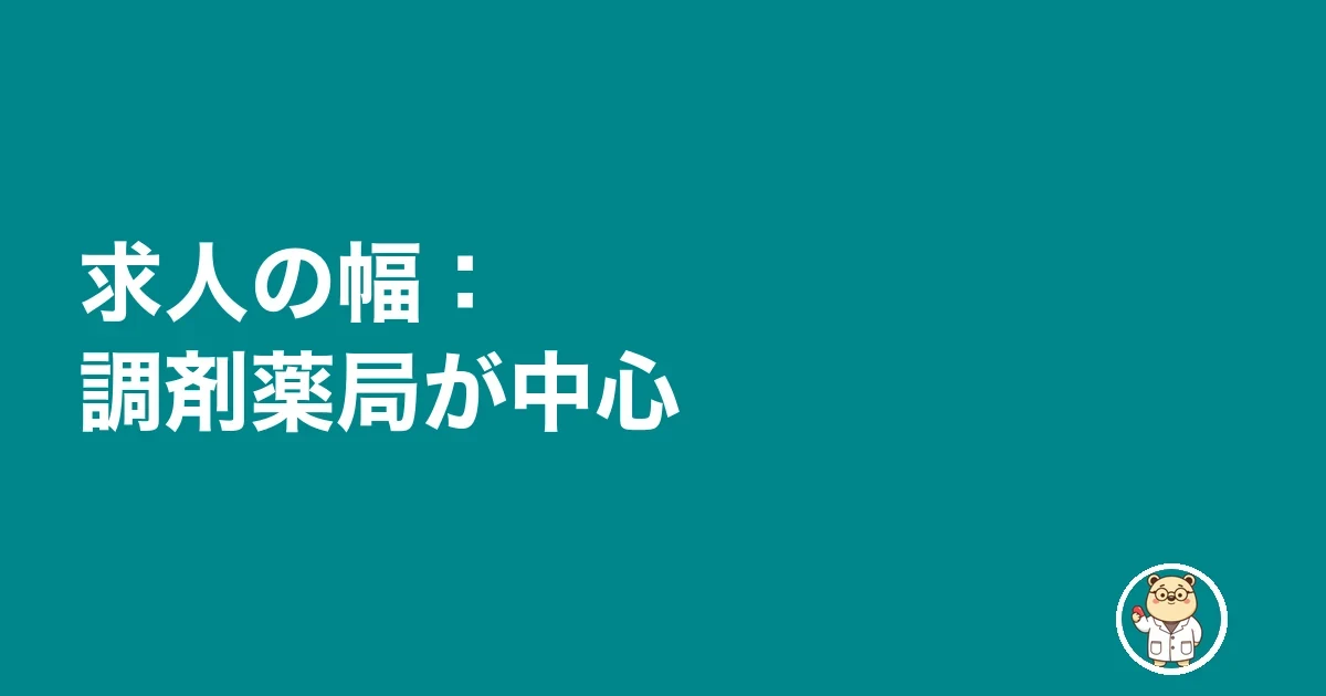 求人の幅:調剤薬局が中心